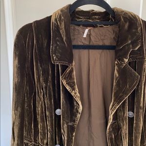 Free People Olive Green Velvet Jacket